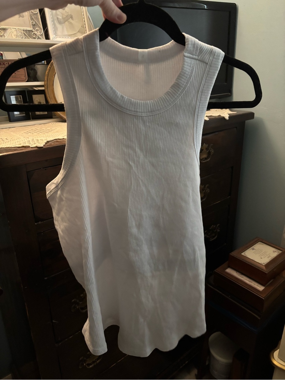 Fabletics White Ribbed Muscle Tank